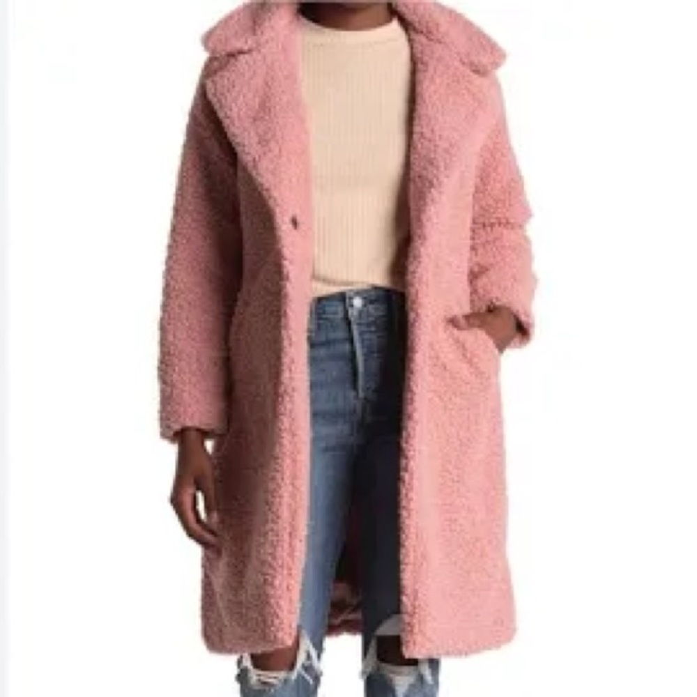 Lucky Brand Faux Shearling Coat Pink